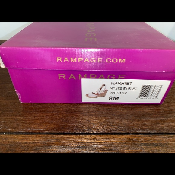 RAMPAGE HARRIET WHITE EYELET PLATFORM SANDAL - Picture 6 of 7